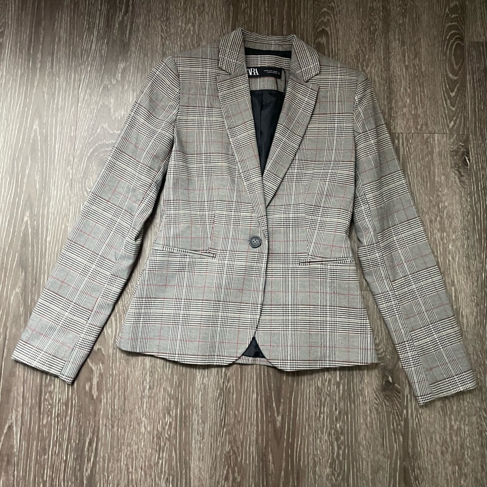 Zara Plaid Blazer Size 2